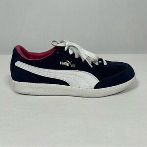 Puma 10 Suede Navy Blue with Dark Pink Interior